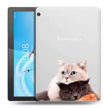 Силиконовый чехол на планшета Lenovo Tab M10 с принтом Кошки Силиконовый чехол на планшета Lenovo Tab M10 с принтом Кошки