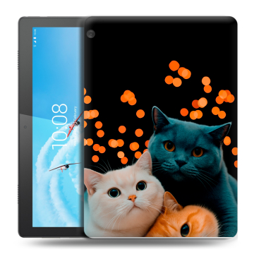 Силиконовый чехол на планшета Lenovo Tab M10 с принтом Кошки Силиконовый чехол на планшета Lenovo Tab M10 с принтом Кошки