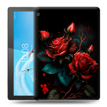 Силиконовый чехол на Lenovo Tab M10 с принтом Розы красные