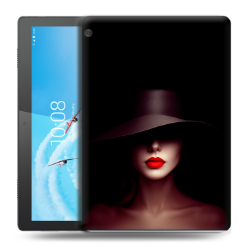 Силиконовый чехол на Lenovo Tab M10 с принтом Девушка в шляпе