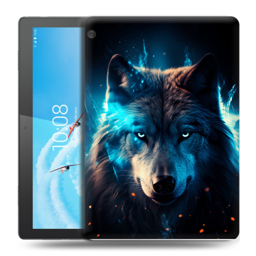 Силиконовый чехол на Lenovo Tab M10 с принтом Волк ночной Силиконовый чехол на Lenovo Tab M10 с принтом Волк ночной