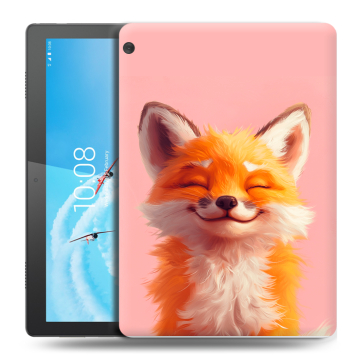 Силиконовый чехол на Lenovo Tab M10 с принтом милая лиса