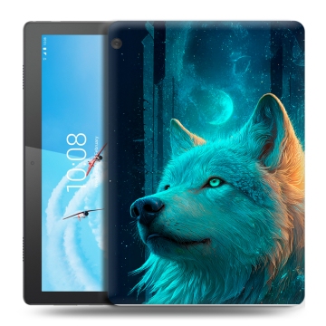 Силиконовый чехол на Lenovo Tab M10 с принтом бабочки саккура