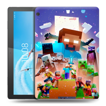Силиконовый чехол на Lenovo Tab M10 с принтом Майнкрафт Minecraft