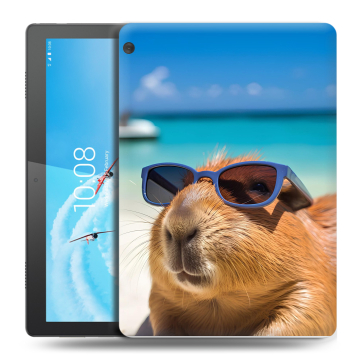 Силиконовый чехол на Lenovo Tab M10 с принтом Капибара