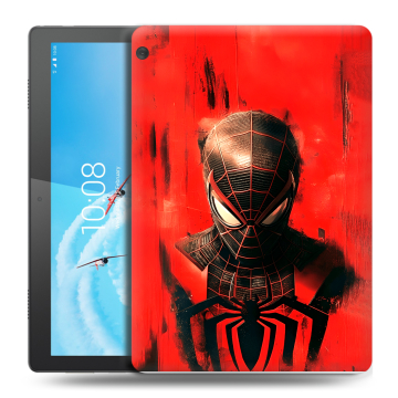 Силиконовый чехол на Lenovo Tab M10 с принтом человек паук spiderman