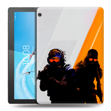 Силиконовый чехол на Lenovo Tab M10 с принтом Контер страйк Counter strike