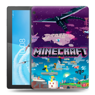 Силиконовый чехол на Lenovo Tab M10 с принтом Майнкрафт Minecraft