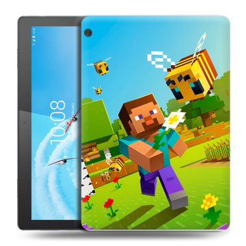 Силиконовый чехол на Lenovo Tab M10 с принтом Майнкрафт Minecraft Силиконовый чехол на Lenovo Tab M10 с принтом Майнкрафт Minecraft