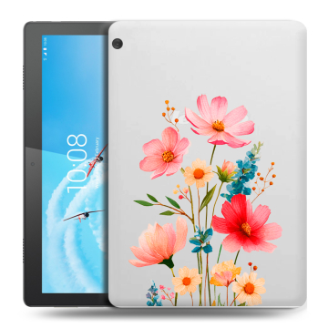 Силиконовый чехол на Lenovo Tab M10 с принтом Цветы