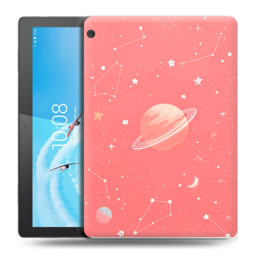 Силиконовый чехол на Lenovo Tab M10 с принтом Розовый космос