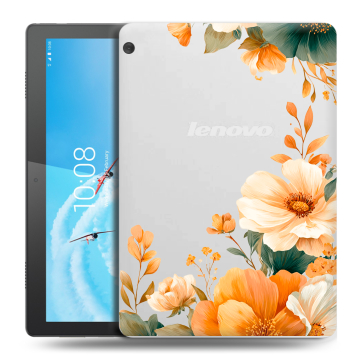 Силиконовый чехол на Lenovo Tab M10 с принтом Цветы принт