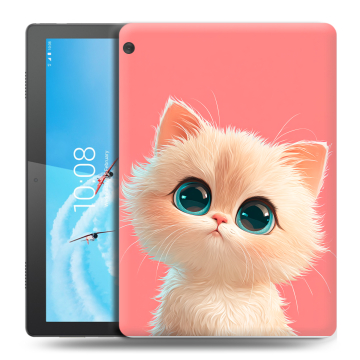 Силиконовый чехол на Lenovo Tab M10 с принтом Розовый котенок