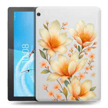 Силиконовый чехол на Lenovo Tab M10 с принтом Цветы