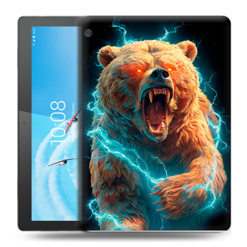 Силиконовый чехол на Lenovo Tab M10 с принтом Медведь