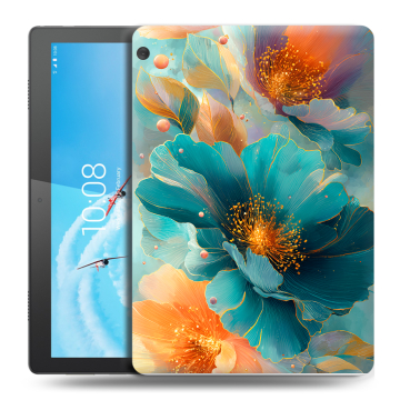 Силиконовый чехол на Lenovo Tab M10 с принтом Цветы
