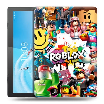 Силиконовый чехол на Lenovo Tab M10 с принтом Roblox Роблокс