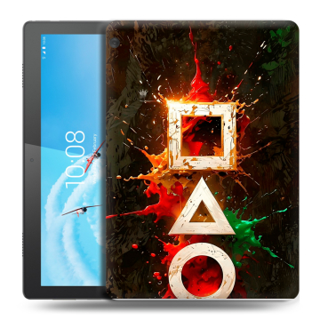 Силиконовый чехол на Lenovo Tab M10 с принтом Squid Game Игра кальмара