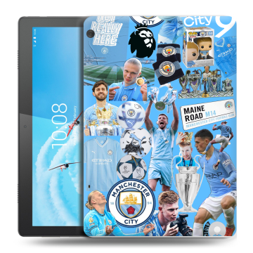 Силиконовый чехол на Lenovo Tab M10 с принтом Man City Манчестер Сити