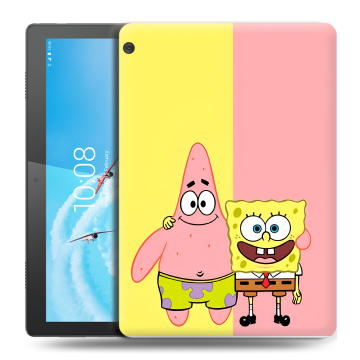 Силиконовый чехол на Lenovo Tab M10 с принтом Спанч боб Спанчбоб
