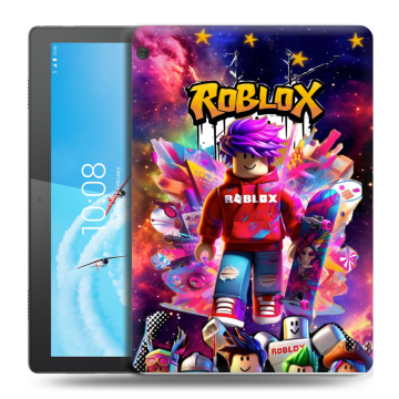 Силиконовый чехол на Lenovo Tab M10 с принтом Roblox Роблокс
