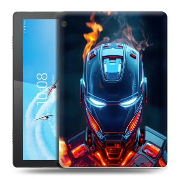 Силиконовый чехол на Lenovo Tab M10 с принтом IronMan Железный человек