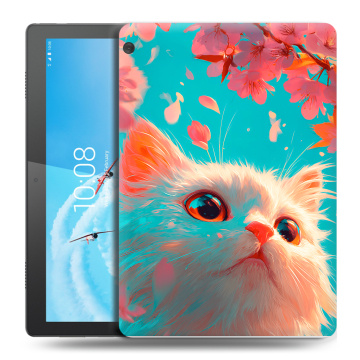 Силиконовый чехол на Lenovo Tab M10 с принтом Красивый кот