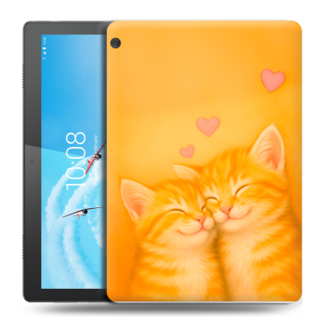 Силиконовый чехол на Lenovo Tab M10 с принтом Милые котята