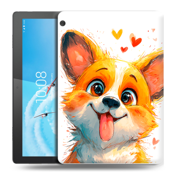 Силиконовый чехол на Lenovo Tab M10 с принтом корги