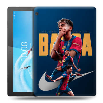 Силиконовый чехол на Lenovo Tab M10 с принтом Барселона Barca Yamal 