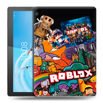 Силиконовый чехол на Lenovo Tab M10 с принтом Roblox Роблокс