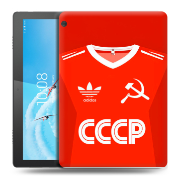 Силиконовый чехол на Lenovo Tab M10 с принтом Флаг Герб СССР
