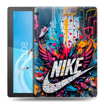 Силиконовый чехол на Lenovo Tab M10 с принтом Nike Найк