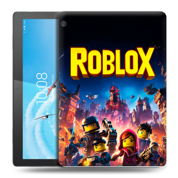 Силиконовый чехол на Lenovo Tab M10 с принтом Roblox Роблокс