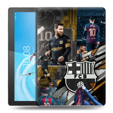 Силиконовый чехол на Lenovo Tab M10 с принтом Messi Barcelona