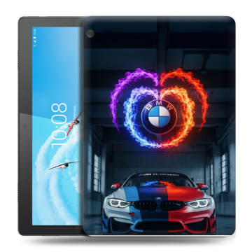 Силиконовый чехол на Lenovo Tab M10 с принтом BMW БМВ
