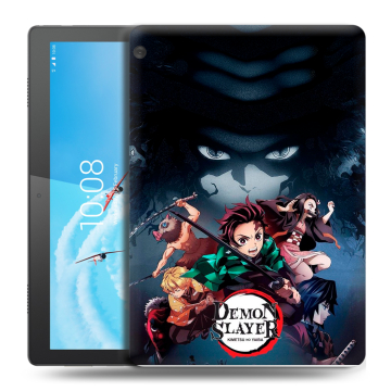 Силиконовый чехол на Lenovo Tab M10 с принтом Demon Slayer Клинок рассекающий демонов