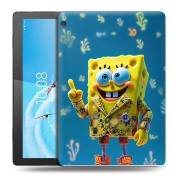 Силиконовый чехол на Lenovo Tab M10 с принтом Спанч боб Спанчбоб