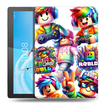 Силиконовый чехол на Lenovo Tab M10 с принтом Roblox Роблокс