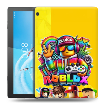 Силиконовый чехол на Lenovo Tab M10 с принтом Roblox Роблокс