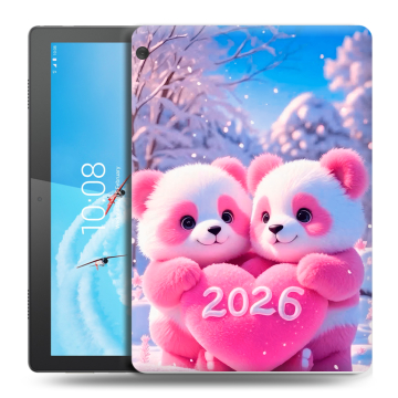 Силиконовый чехол на Lenovo Tab M10 с принтом Новый год