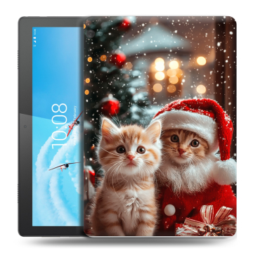Силиконовый чехол на Lenovo Tab M10 с принтом Новый год