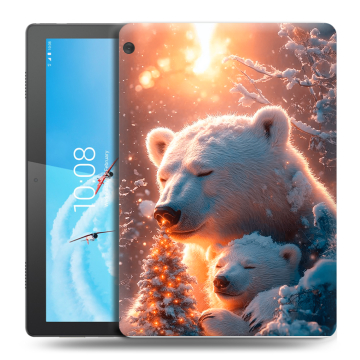 Силиконовый чехол на Lenovo Tab M10 с принтом Новый год