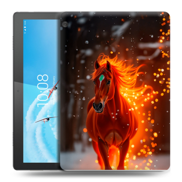 Силиконовый чехол на Lenovo Tab M10 с принтом Новый год