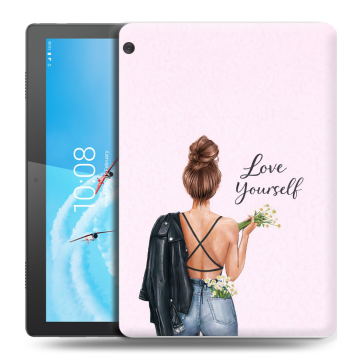 Силиконовый чехол на Lenovo Tab M10 с принтом женский