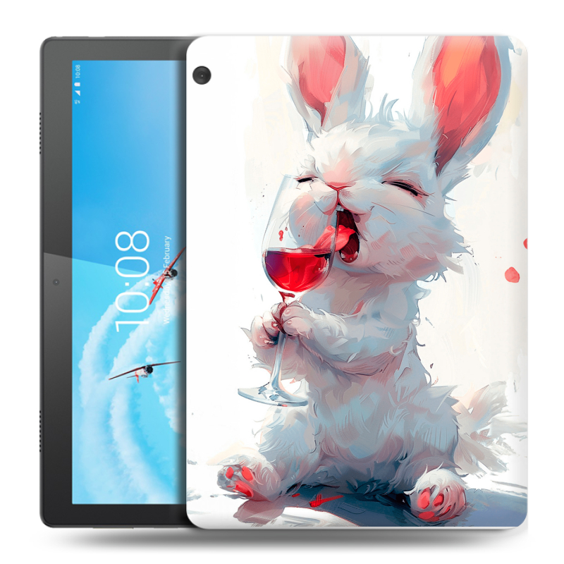 Силиконовый чехол на Lenovo Tab M10 с принтом кролик зайчик Силиконовый чехол на Lenovo Tab M10 с принтом кролик зайчик