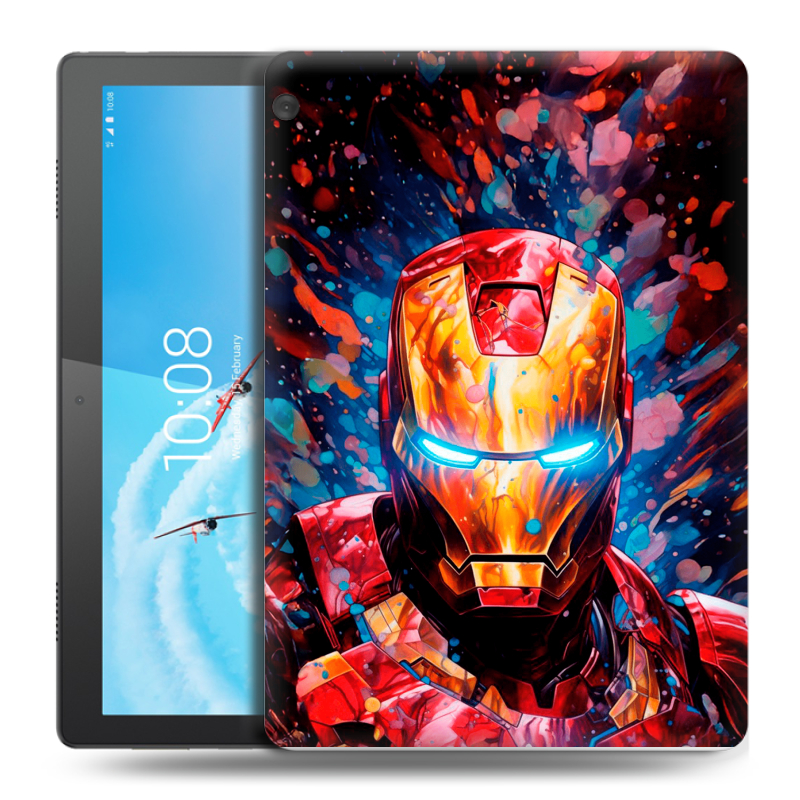 Силиконовый чехол на Lenovo Tab M10 с принтом Железный человек Ironman Силиконовый чехол на Lenovo Tab M10 с принтом Железный человек Ironman
