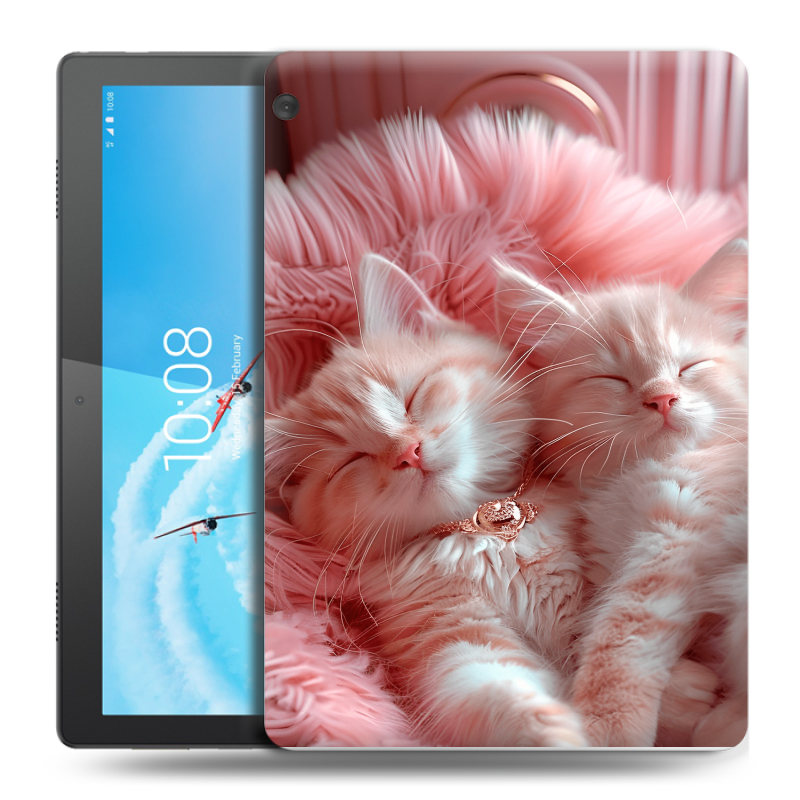 Силиконовый чехол на Lenovo Tab M10 с принтом котята котики Силиконовый чехол на Lenovo Tab M10 с принтом котята котики