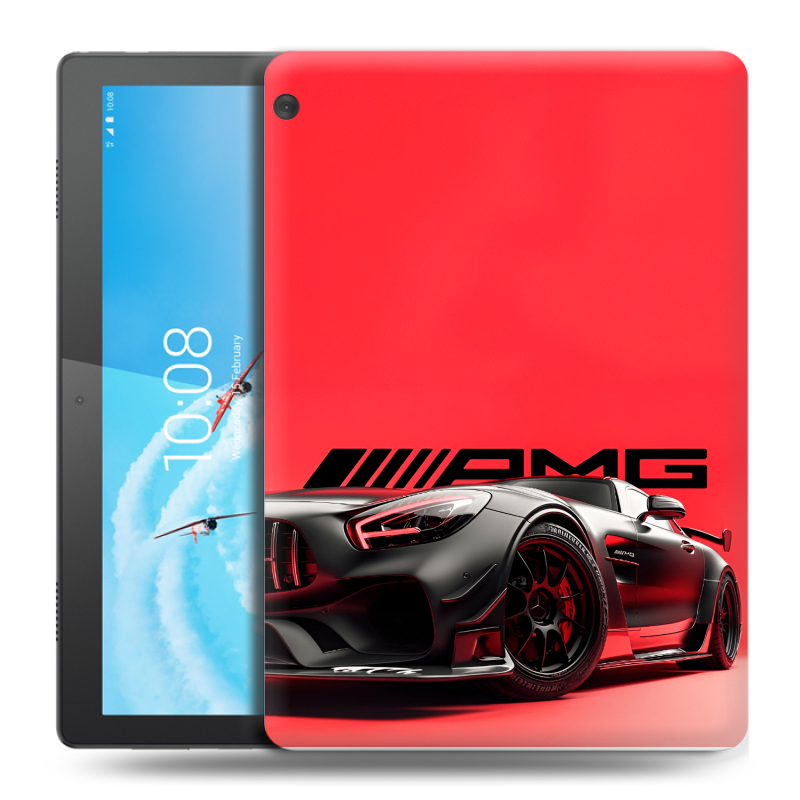 Силиконовый чехол на Lenovo Tab M10 с принтом Мерседес Mercedes AMG Силиконовый чехол на Lenovo Tab M10 с принтом Мерседес Mercedes AMG