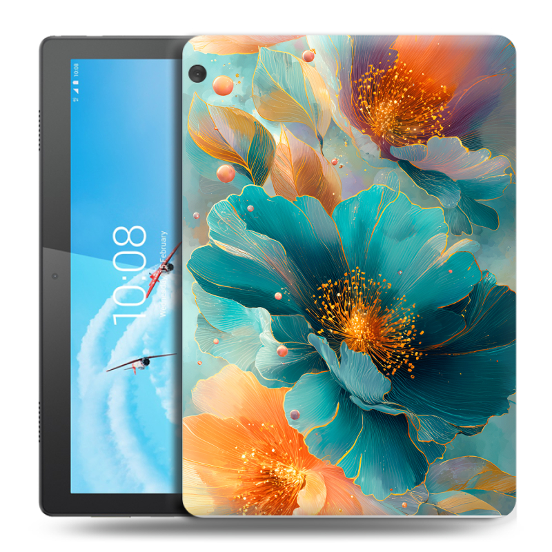 Силиконовый чехол на Lenovo Tab M10 с принтом Цветы Силиконовый чехол на Lenovo Tab M10 с принтом Цветы